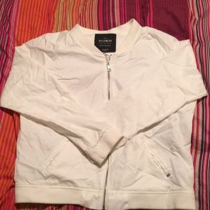 Lightweight white bomber jacket